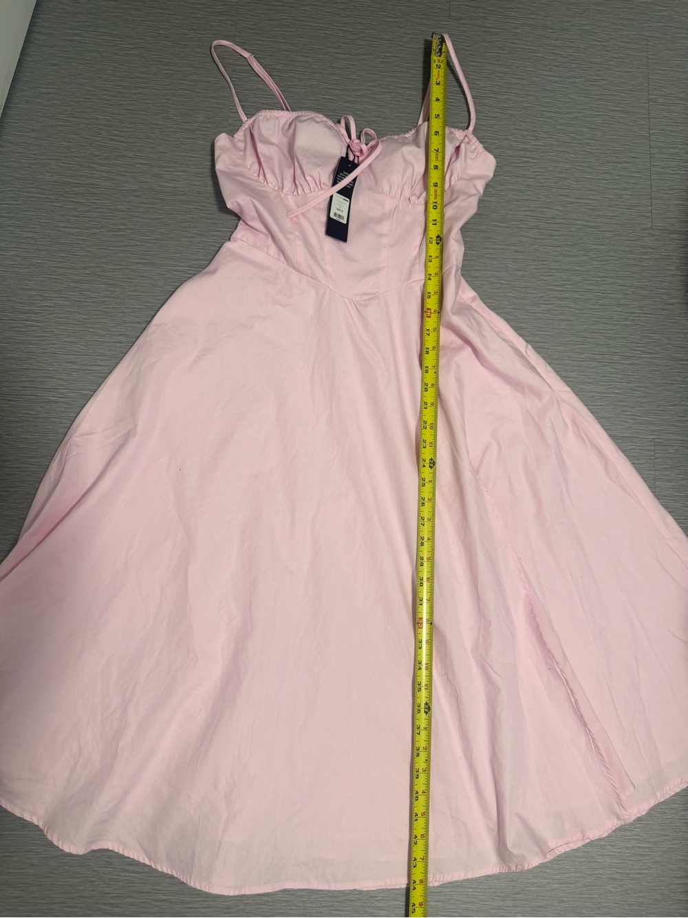 Fashion Nova Oh Darling Poplin Midi Dress Pink Corset Lace Up NWT M - Picture 7 of 15